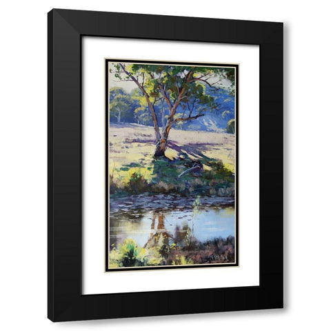 Long Creek Australia Black Modern Wood Framed Art Print with Double Matting by Gercken, Graham