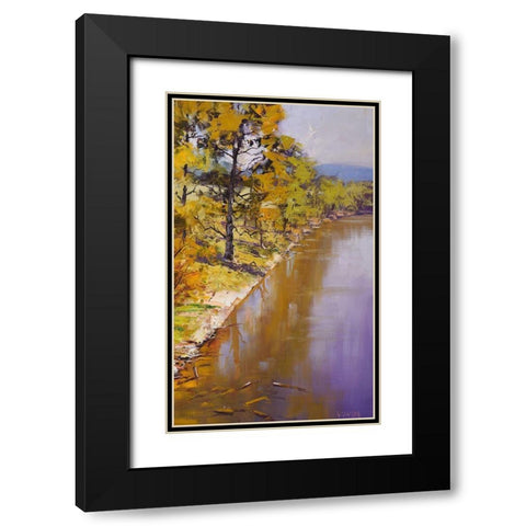 Tumut River Colours Black Modern Wood Framed Art Print with Double Matting by Gercken, Graham