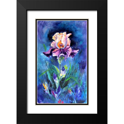 Purple Lilly Black Modern Wood Framed Art Print with Double Matting by Kovacs, Anna Brigite