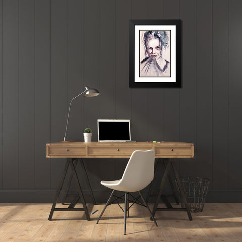 Funny Girl Black Modern Wood Framed Art Print with Double Matting by Kovacs, Anna Brigite