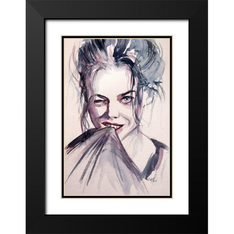 Funny Girl Black Modern Wood Framed Art Print with Double Matting by Kovacs, Anna Brigite