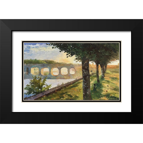 Chamford Bridge Black Modern Wood Framed Art Print with Double Matting by Strube, Ling