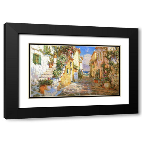 Street to thte Sea Black Modern Wood Framed Art Print with Double Matting by Obuchovsky, Yury
