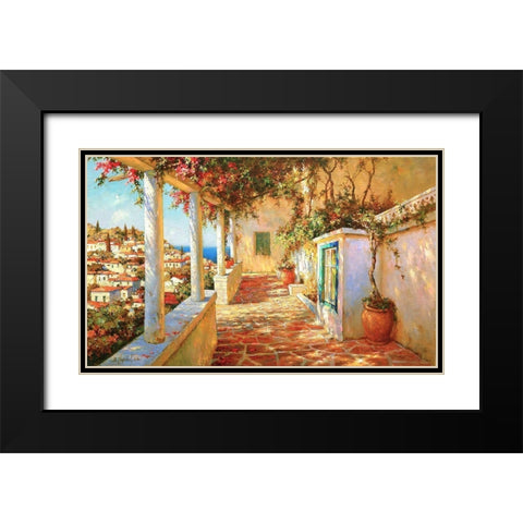 Terrace Black Modern Wood Framed Art Print with Double Matting by Obuchovsky, Yury