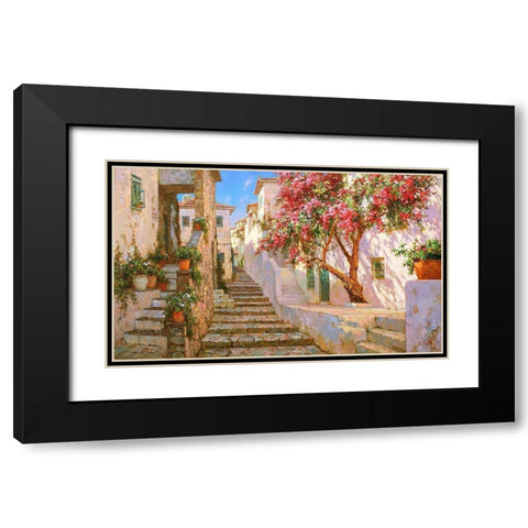 Stone Steps Black Modern Wood Framed Art Print with Double Matting by Obuchovsky, Yury