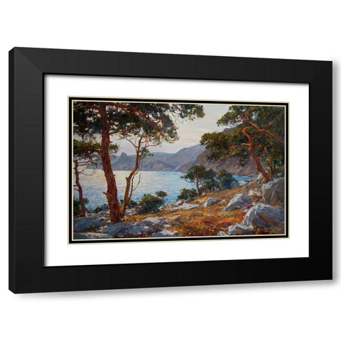 Rocky Coast VII Black Modern Wood Framed Art Print with Double Matting by Sviridov, Sergei