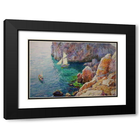 Rocky Coast IX Black Modern Wood Framed Art Print with Double Matting by Sviridov, Sergei