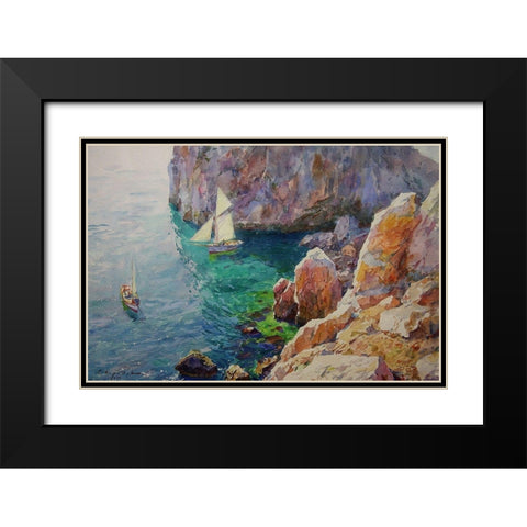 Rocky Coast IX Black Modern Wood Framed Art Print with Double Matting by Sviridov, Sergei