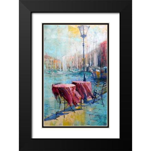 An old Harbour on Crete Black Modern Wood Framed Art Print with Double Matting by Zakrynycny, Viktor