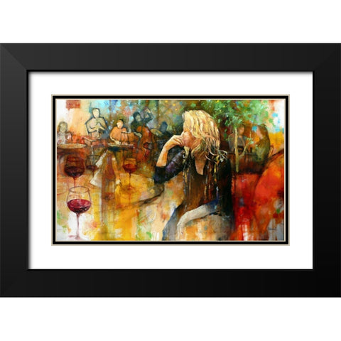 Unknown in a Tiger Scarf Black Modern Wood Framed Art Print with Double Matting by Zakrynycny, Viktor