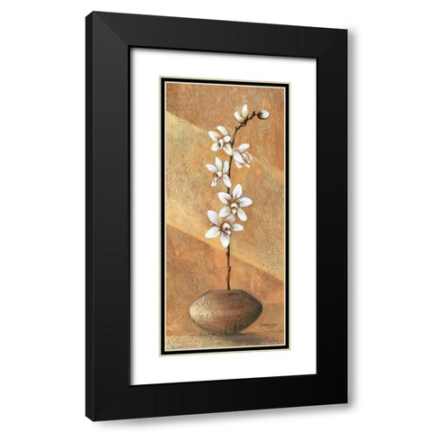 Orchids I Black Modern Wood Framed Art Print with Double Matting by Dahlke, Izabella