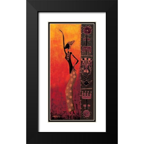 Dancing Black Girl I Black Modern Wood Framed Art Print with Double Matting by Wagner, Dorota