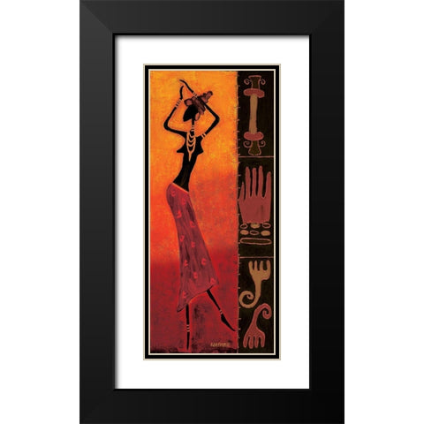 Dancing Black Girl II Black Modern Wood Framed Art Print with Double Matting by Wagner, Dorota