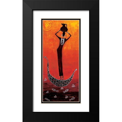 Black Girl on the Ship II Black Modern Wood Framed Art Print with Double Matting by Wagner, Dorota