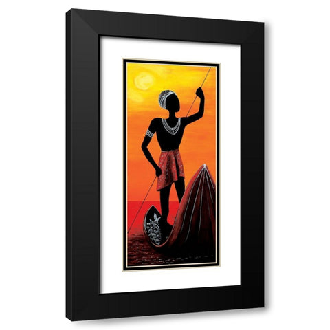 Fisher Black Modern Wood Framed Art Print with Double Matting by Dahlke, Izabella