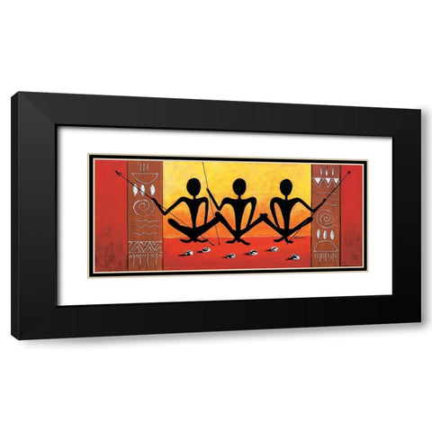Three Huntsmen Black Modern Wood Framed Art Print with Double Matting by Dahlke, Izabella