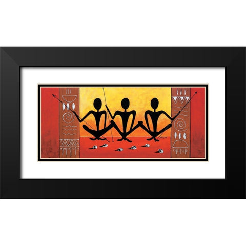 Three Huntsmen Black Modern Wood Framed Art Print with Double Matting by Dahlke, Izabella