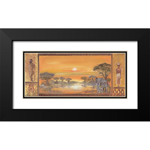 Memories of Africa I Black Modern Wood Framed Art Print with Double Matting by Nyvltova, Dagmar
