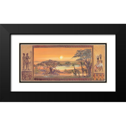 Memories of Africa II Black Modern Wood Framed Art Print with Double Matting by Nyvltova, Dagmar