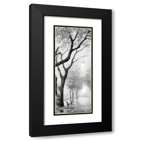 Trees by the Road I BW Black Modern Wood Framed Art Print with Double Matting by Medeiros, Celito