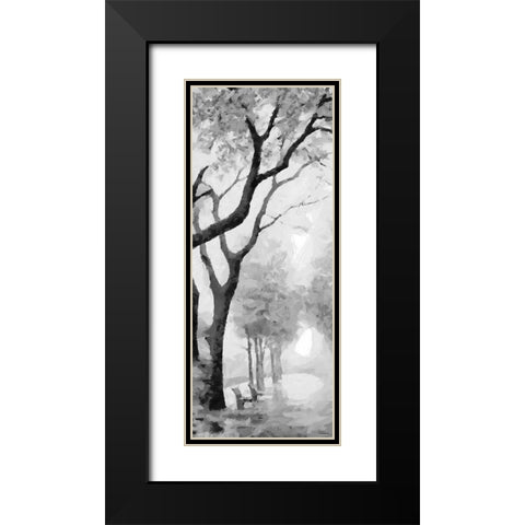 Trees by the Road I BW Black Modern Wood Framed Art Print with Double Matting by Medeiros, Celito