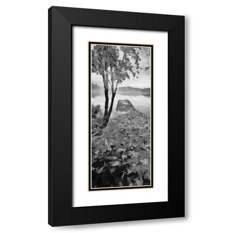 Trees by the Pier on the Lake Black Modern Wood Framed Art Print with Double Matting by Medeiros, Celito