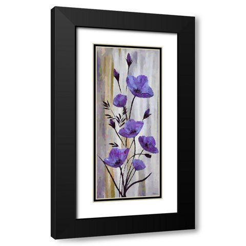 Purple Flowers Black Modern Wood Framed Art Print with Double Matting by Medeiros, Celito