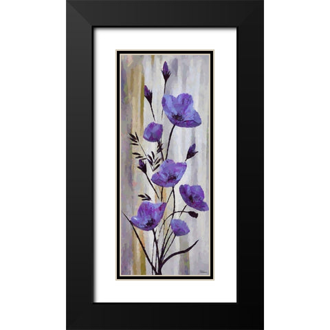 Purple Flowers Black Modern Wood Framed Art Print with Double Matting by Medeiros, Celito