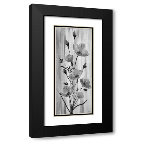 Flower BW Black Modern Wood Framed Art Print with Double Matting by Medeiros, Celito