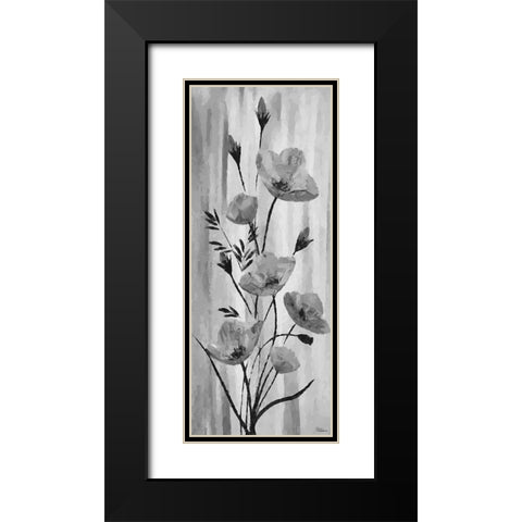 Flower BW Black Modern Wood Framed Art Print with Double Matting by Medeiros, Celito