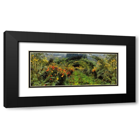 Romantic Garden Black Modern Wood Framed Art Print with Double Matting by Medeiros, Celito