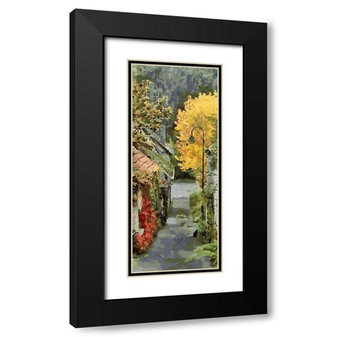 Village Street in Autumn Black Modern Wood Framed Art Print with Double Matting by Medeiros, Celito