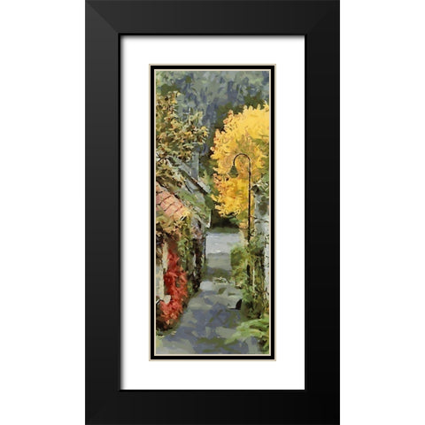 Village Street in Autumn Black Modern Wood Framed Art Print with Double Matting by Medeiros, Celito