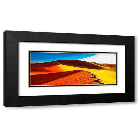 Yellow Desert Black Modern Wood Framed Art Print with Double Matting by Medeiros, Celito
