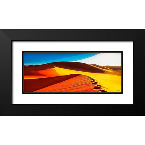 Yellow Desert Black Modern Wood Framed Art Print with Double Matting by Medeiros, Celito