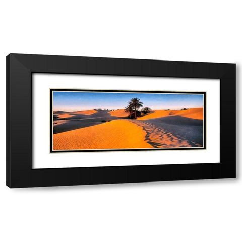 Palms in Desert Black Modern Wood Framed Art Print with Double Matting by Medeiros, Celito