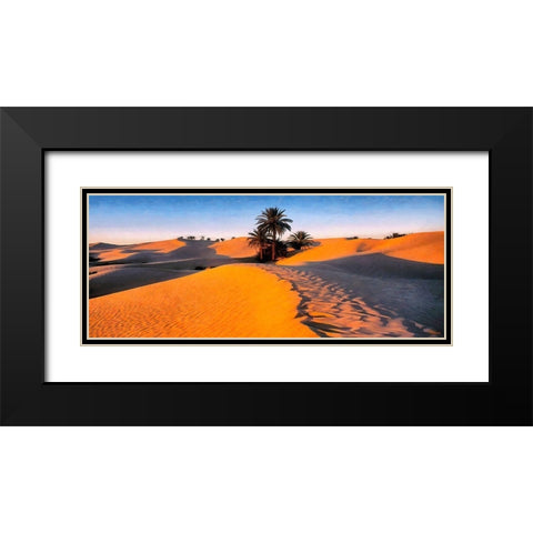Palms in Desert Black Modern Wood Framed Art Print with Double Matting by Medeiros, Celito