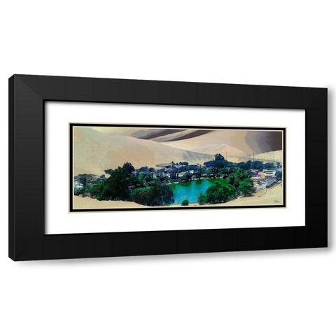 Big Oasis in Desert Black Modern Wood Framed Art Print with Double Matting by Medeiros, Celito