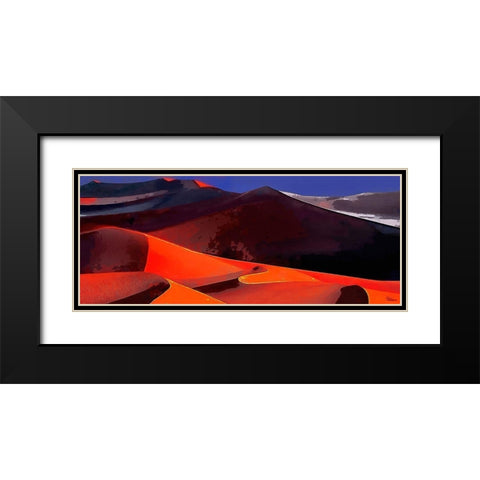 Red Dunes in Desert Black Modern Wood Framed Art Print with Double Matting by Medeiros, Celito