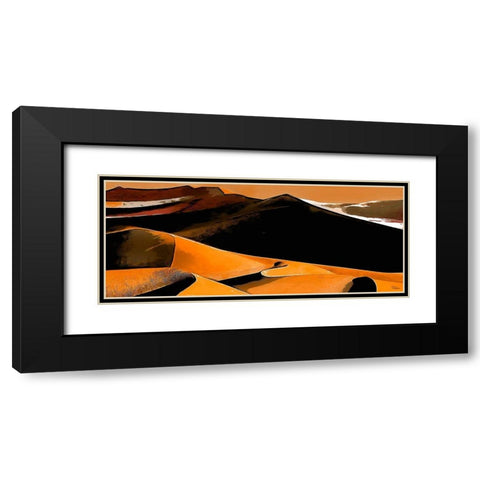 Yellow Dunes in Desert Black Modern Wood Framed Art Print with Double Matting by Medeiros, Celito