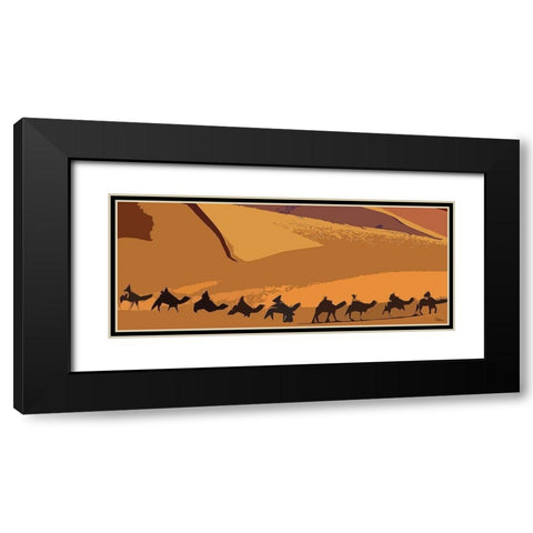 And the Caravn goes on Black Modern Wood Framed Art Print with Double Matting by Medeiros, Celito