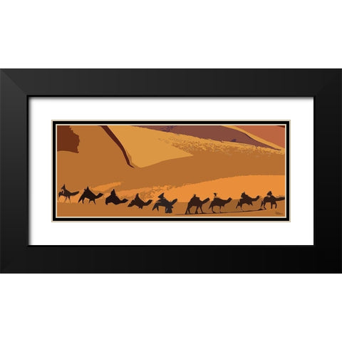 And the Caravn goes on Black Modern Wood Framed Art Print with Double Matting by Medeiros, Celito