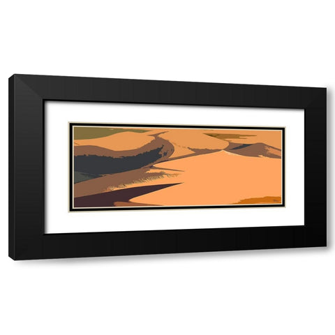 Just Desert Black Modern Wood Framed Art Print with Double Matting by Medeiros, Celito