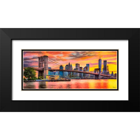 My lovely New York XXXIX Black Modern Wood Framed Art Print with Double Matting by Medeiros, Celito