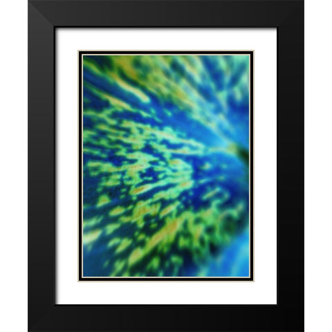 Yellow Spatter Black Modern Wood Framed Art Print with Double Matting by Grayscale