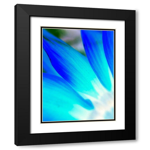 Blue Leaves I Black Modern Wood Framed Art Print with Double Matting by Grayscale
