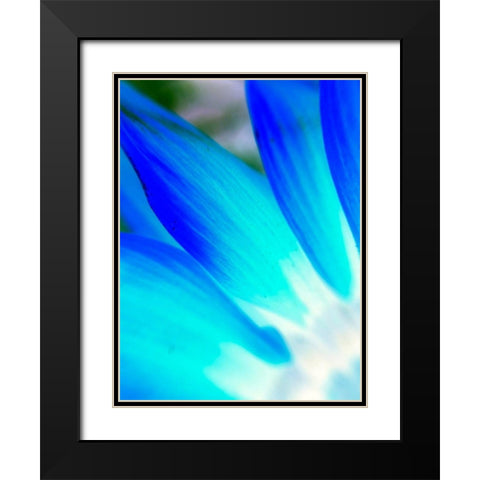 Blue Leaves I Black Modern Wood Framed Art Print with Double Matting by Grayscale