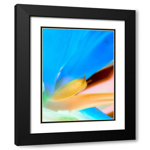 Blue Leaves II Black Modern Wood Framed Art Print with Double Matting by Grayscale