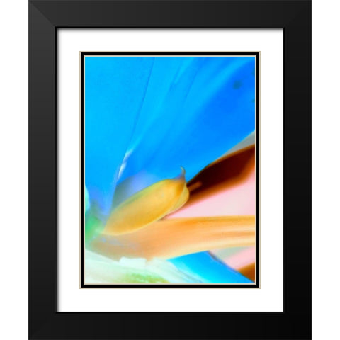 Blue Leaves II Black Modern Wood Framed Art Print with Double Matting by Grayscale