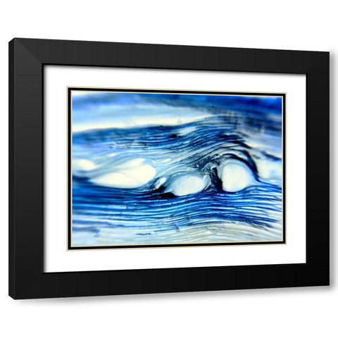 Blue Knots II Black Modern Wood Framed Art Print with Double Matting by Grayscale